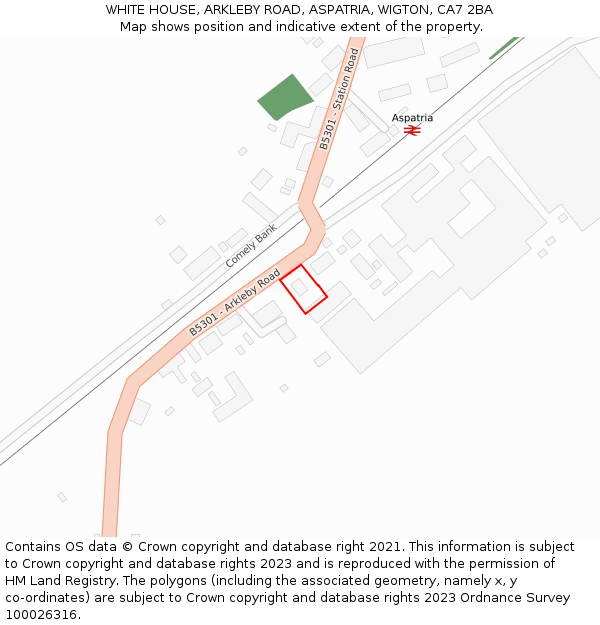 WHITE HOUSE, ARKLEBY ROAD, ASPATRIA, WIGTON, CA7 2BA: Location map and indicative extent of plot