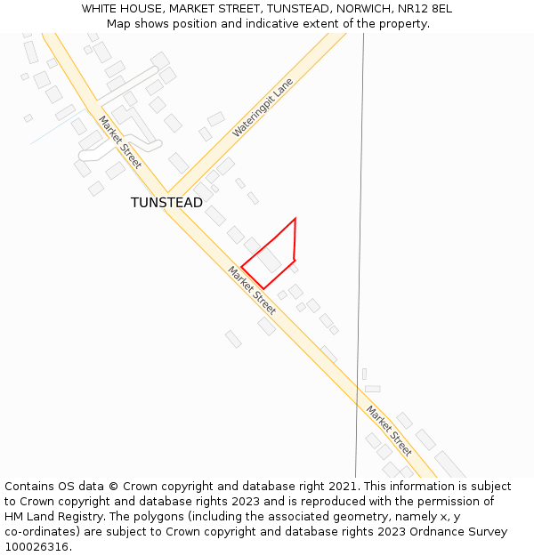 WHITE HOUSE, MARKET STREET, TUNSTEAD, NORWICH, NR12 8EL: Location map and indicative extent of plot