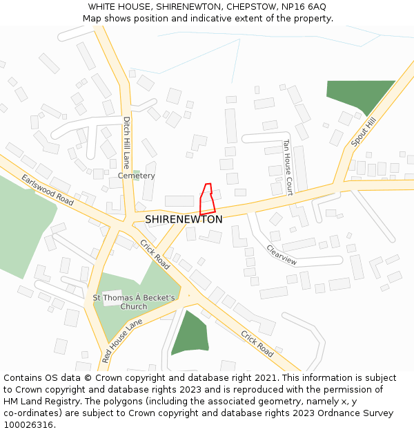 WHITE HOUSE, SHIRENEWTON, CHEPSTOW, NP16 6AQ: Location map and indicative extent of plot