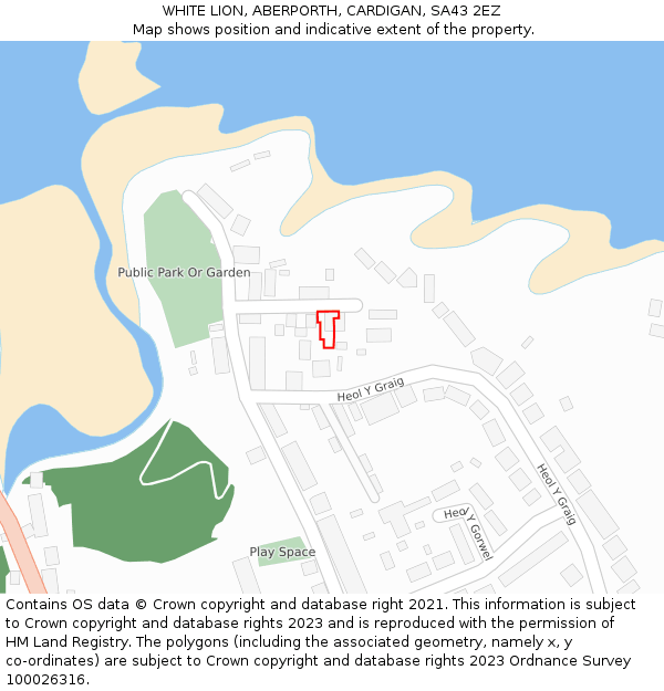 WHITE LION, ABERPORTH, CARDIGAN, SA43 2EZ: Location map and indicative extent of plot