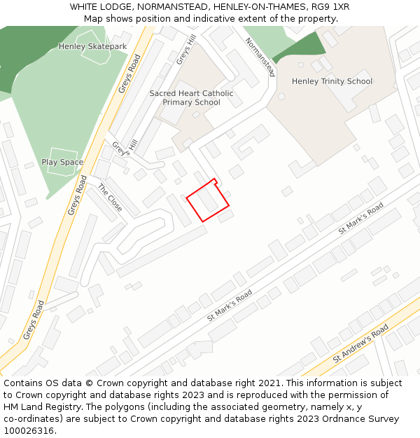 WHITE LODGE, NORMANSTEAD, HENLEY-ON-THAMES, RG9 1XR: Location map and indicative extent of plot