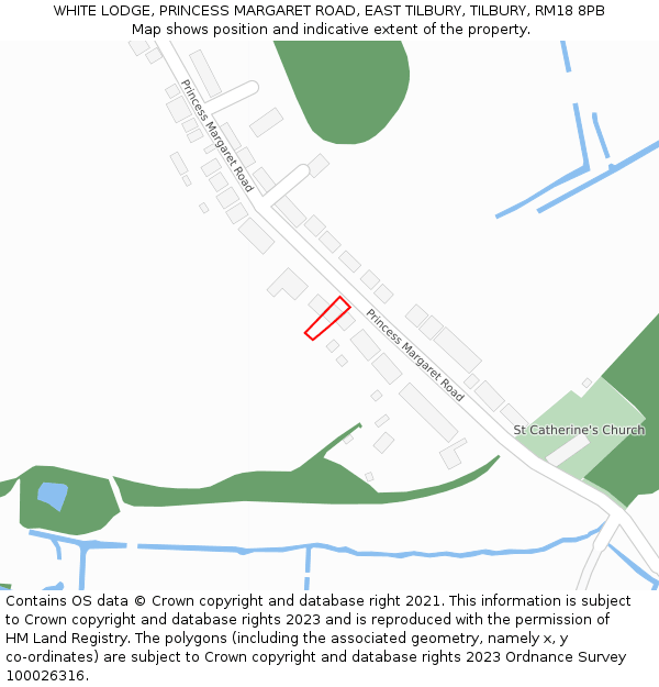 WHITE LODGE, PRINCESS MARGARET ROAD, EAST TILBURY, TILBURY, RM18 8PB: Location map and indicative extent of plot