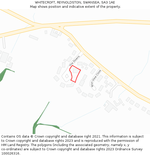 WHITECROFT, REYNOLDSTON, SWANSEA, SA3 1AE: Location map and indicative extent of plot