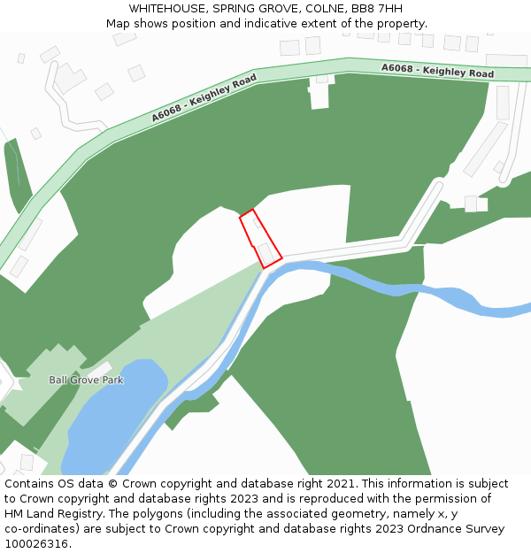 WHITEHOUSE, SPRING GROVE, COLNE, BB8 7HH: Location map and indicative extent of plot