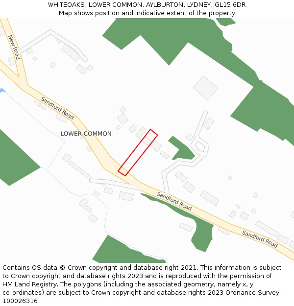 WHITEOAKS, LOWER COMMON, AYLBURTON, LYDNEY, GL15 6DR: Location map and indicative extent of plot