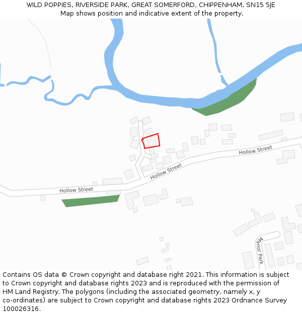 WILD POPPIES, RIVERSIDE PARK, GREAT SOMERFORD, CHIPPENHAM, SN15 5JE: Location map and indicative extent of plot