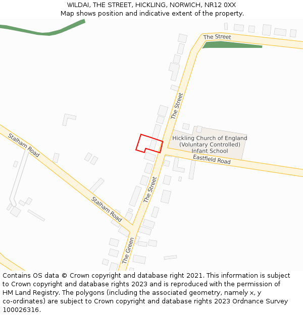 WILDAI, THE STREET, HICKLING, NORWICH, NR12 0XX: Location map and indicative extent of plot