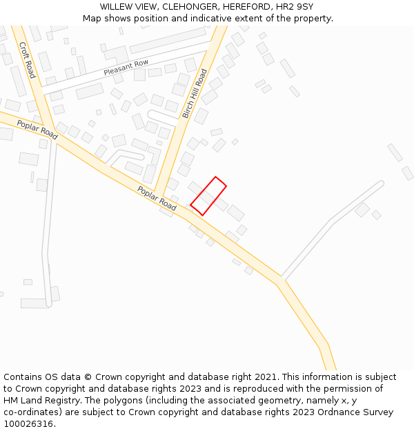 WILLEW VIEW, CLEHONGER, HEREFORD, HR2 9SY: Location map and indicative extent of plot