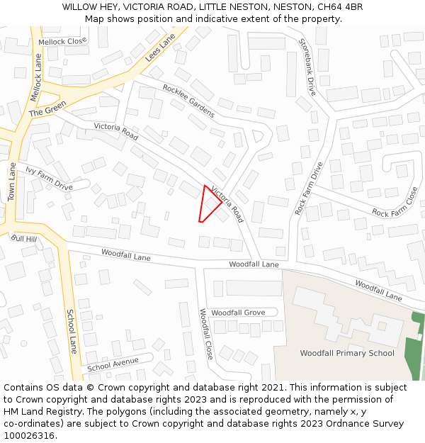 WILLOW HEY, VICTORIA ROAD, LITTLE NESTON, NESTON, CH64 4BR: Location map and indicative extent of plot