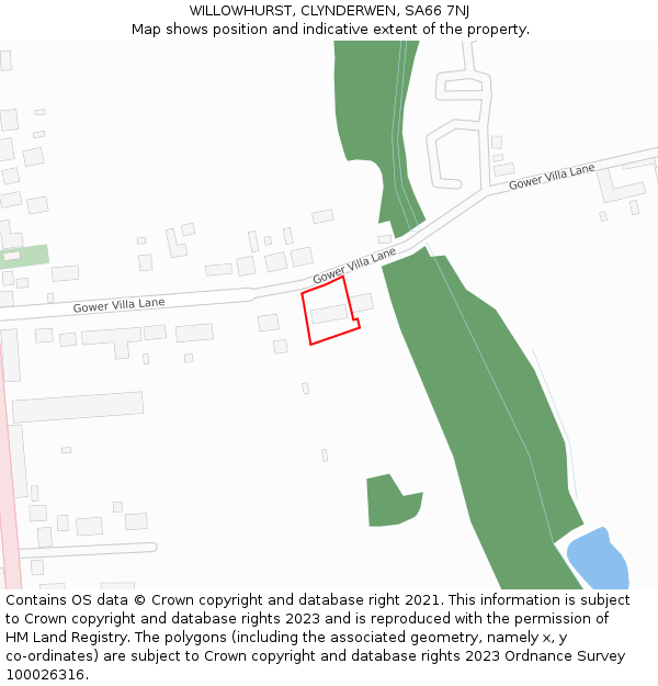 WILLOWHURST, CLYNDERWEN, SA66 7NJ: Location map and indicative extent of plot