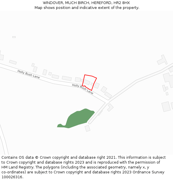WINDOVER, MUCH BIRCH, HEREFORD, HR2 8HX: Location map and indicative extent of plot