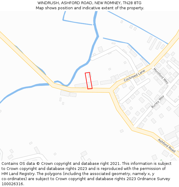 WINDRUSH, ASHFORD ROAD, NEW ROMNEY, TN28 8TG: Location map and indicative extent of plot