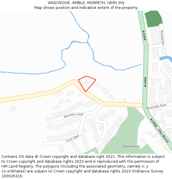 WINDYEDGE, AMBLE, MORPETH, NE65 0HJ: Location map and indicative extent of plot