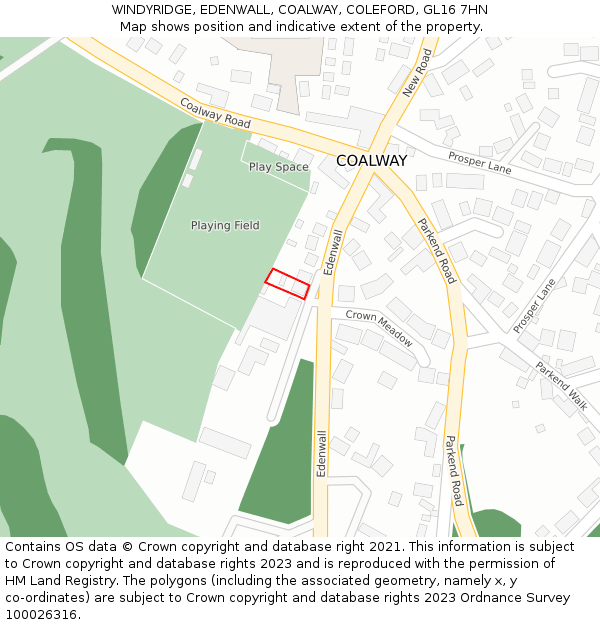 WINDYRIDGE, EDENWALL, COALWAY, COLEFORD, GL16 7HN: Location map and indicative extent of plot