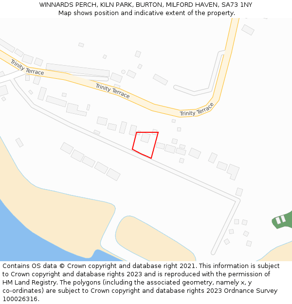 WINNARDS PERCH, KILN PARK, BURTON, MILFORD HAVEN, SA73 1NY: Location map and indicative extent of plot