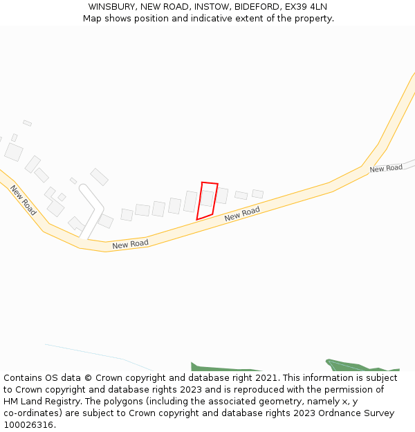 WINSBURY, NEW ROAD, INSTOW, BIDEFORD, EX39 4LN: Location map and indicative extent of plot