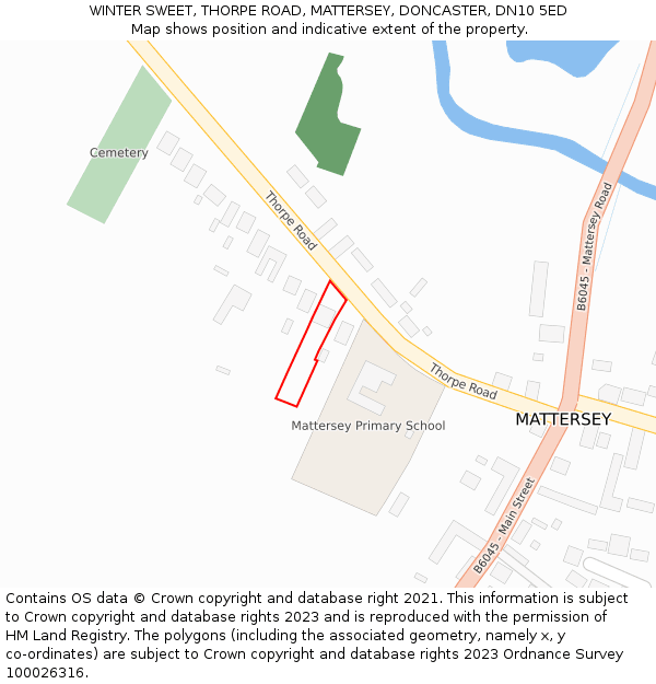 WINTER SWEET, THORPE ROAD, MATTERSEY, DONCASTER, DN10 5ED: Location map and indicative extent of plot