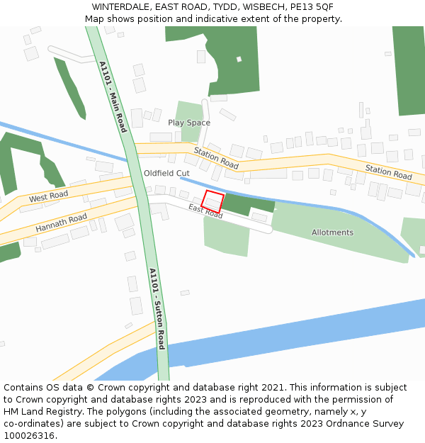 WINTERDALE, EAST ROAD, TYDD, WISBECH, PE13 5QF: Location map and indicative extent of plot