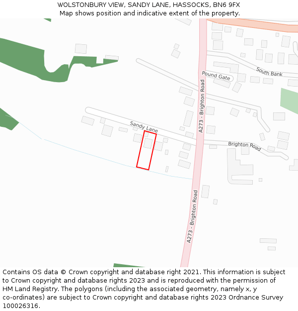 WOLSTONBURY VIEW, SANDY LANE, HASSOCKS, BN6 9FX: Location map and indicative extent of plot