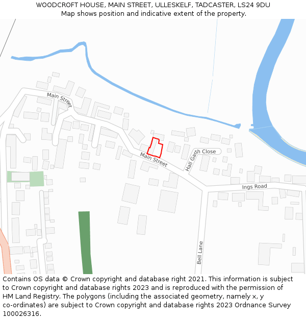 WOODCROFT HOUSE, MAIN STREET, ULLESKELF, TADCASTER, LS24 9DU: Location map and indicative extent of plot