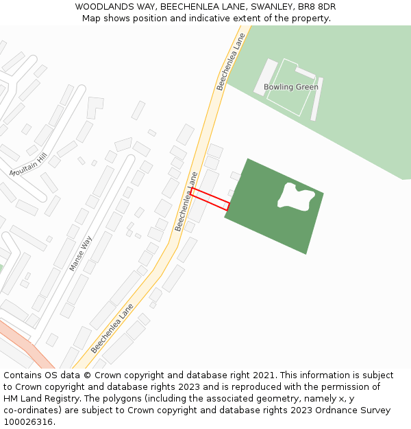 WOODLANDS WAY, BEECHENLEA LANE, SWANLEY, BR8 8DR: Location map and indicative extent of plot