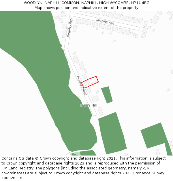WOODLYN, NAPHILL COMMON, NAPHILL, HIGH WYCOMBE, HP14 4RG: Location map and indicative extent of plot