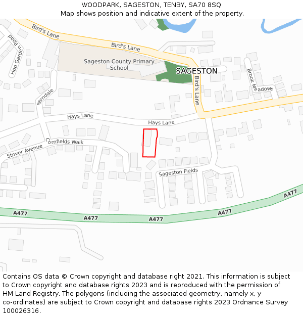 WOODPARK, SAGESTON, TENBY, SA70 8SQ: Location map and indicative extent of plot