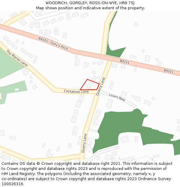 WOODRICH, GORSLEY, ROSS-ON-WYE, HR9 7SJ: Location map and indicative extent of plot