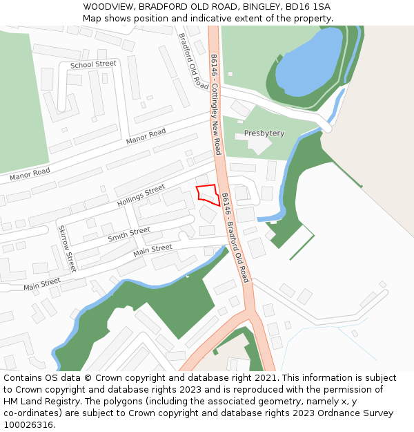 WOODVIEW, BRADFORD OLD ROAD, BINGLEY, BD16 1SA: Location map and indicative extent of plot