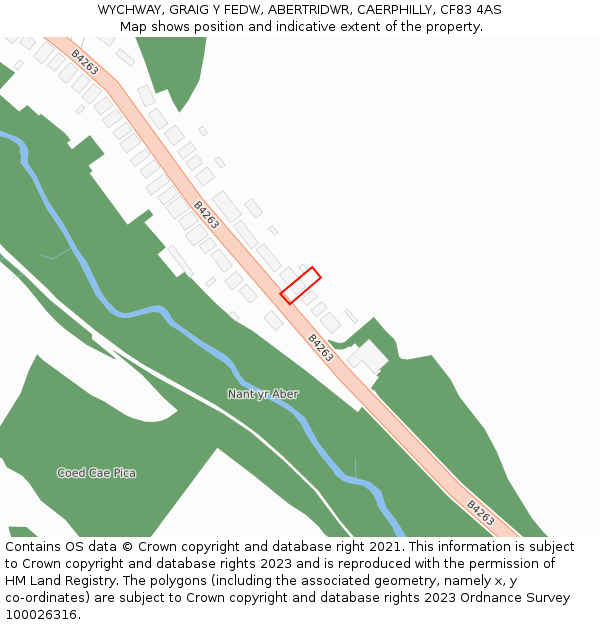 WYCHWAY, GRAIG Y FEDW, ABERTRIDWR, CAERPHILLY, CF83 4AS: Location map and indicative extent of plot