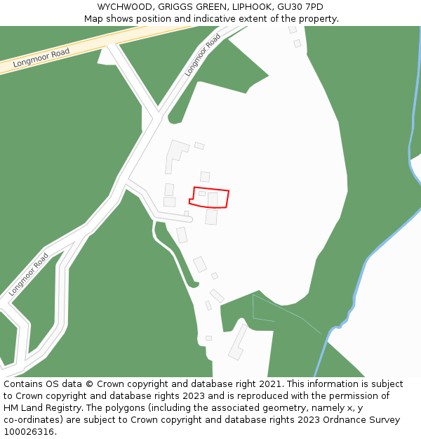 WYCHWOOD, GRIGGS GREEN, LIPHOOK, GU30 7PD: Location map and indicative extent of plot