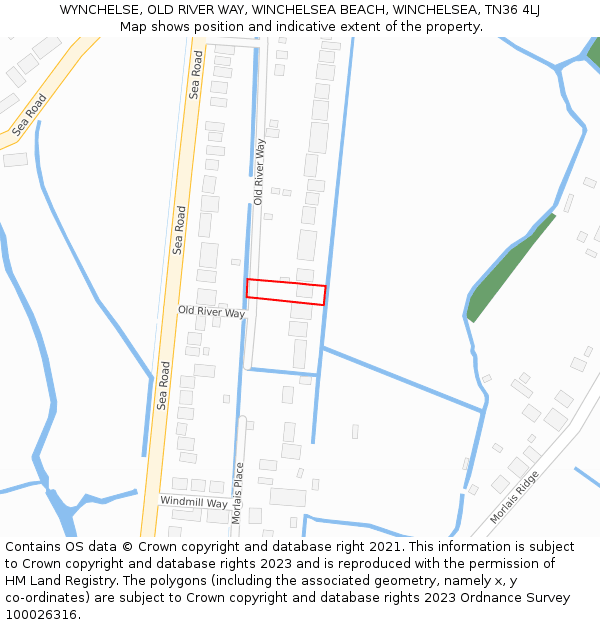 WYNCHELSE, OLD RIVER WAY, WINCHELSEA BEACH, WINCHELSEA, TN36 4LJ: Location map and indicative extent of plot