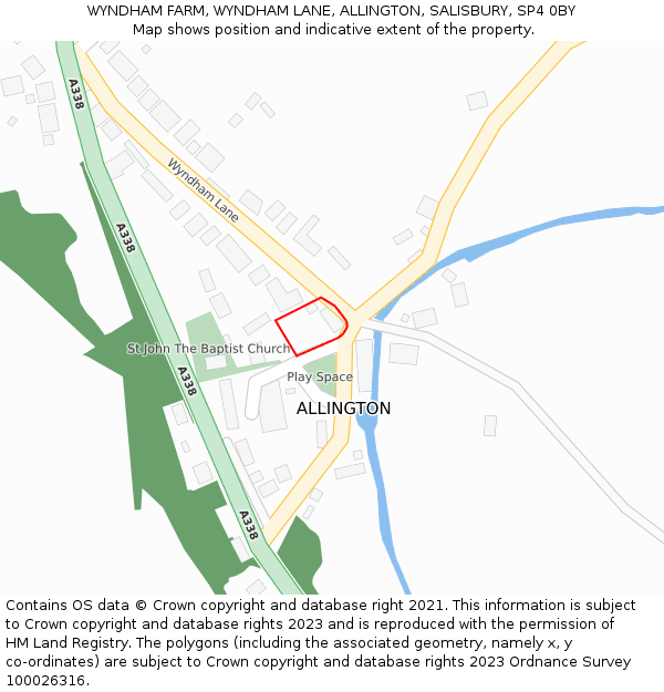 WYNDHAM FARM, WYNDHAM LANE, ALLINGTON, SALISBURY, SP4 0BY: Location map and indicative extent of plot