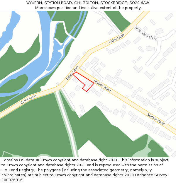 WYVERN, STATION ROAD, CHILBOLTON, STOCKBRIDGE, SO20 6AW: Location map and indicative extent of plot