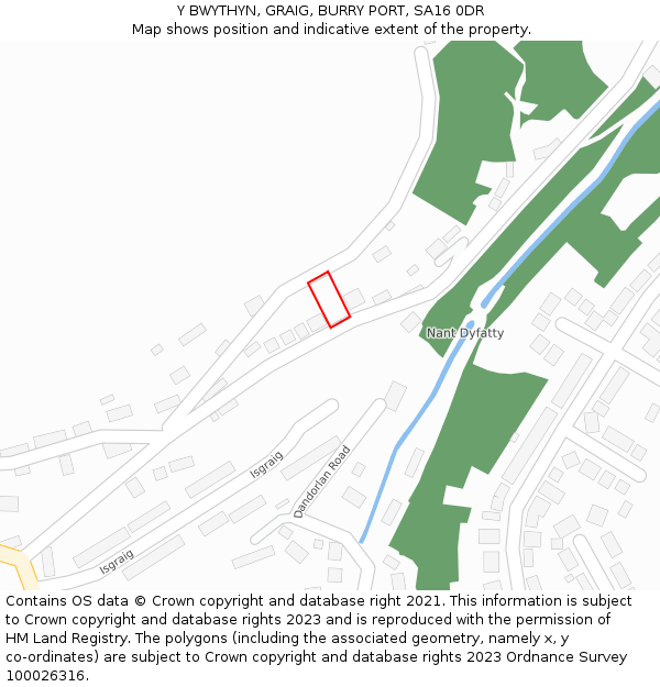 Y BWYTHYN, GRAIG, BURRY PORT, SA16 0DR: Location map and indicative extent of plot