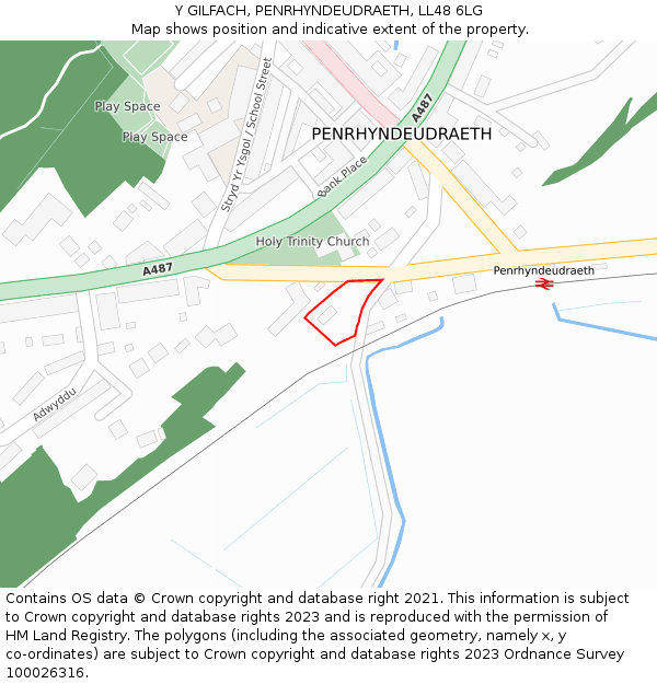 Y GILFACH, PENRHYNDEUDRAETH, LL48 6LG: Location map and indicative extent of plot