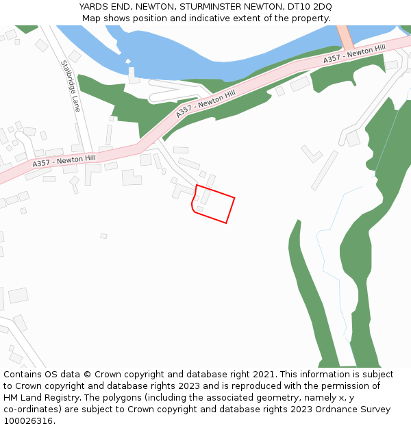 YARDS END, NEWTON, STURMINSTER NEWTON, DT10 2DQ: Location map and indicative extent of plot