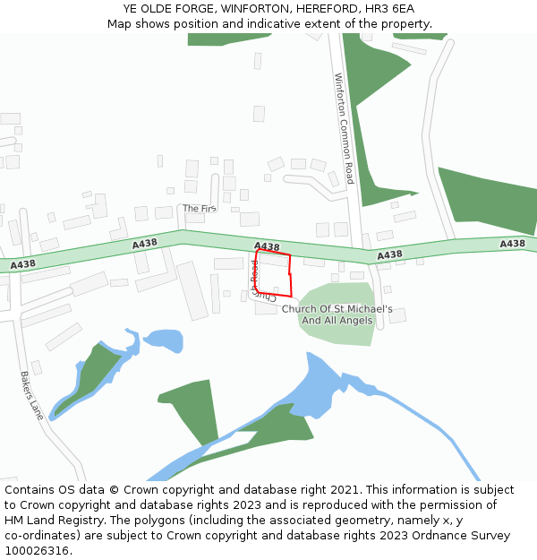 YE OLDE FORGE, WINFORTON, HEREFORD, HR3 6EA: Location map and indicative extent of plot