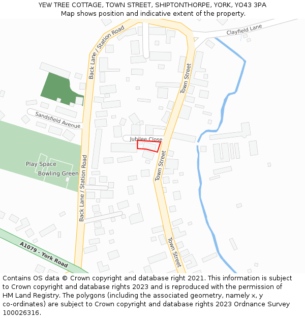 YEW TREE COTTAGE, TOWN STREET, SHIPTONTHORPE, YORK, YO43 3PA: Location map and indicative extent of plot