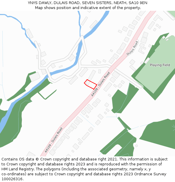 YNYS DAWLY, DULAIS ROAD, SEVEN SISTERS, NEATH, SA10 9EN: Location map and indicative extent of plot