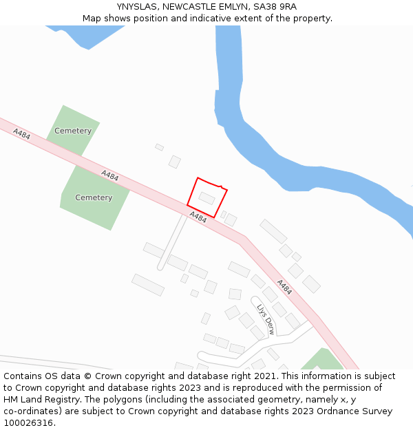 YNYSLAS, NEWCASTLE EMLYN, SA38 9RA: Location map and indicative extent of plot