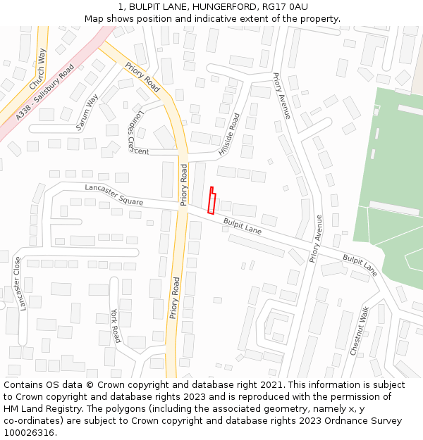 1, BULPIT LANE, HUNGERFORD, RG17 0AU: Location map and indicative extent of plot