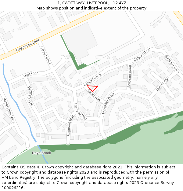 1, CADET WAY, LIVERPOOL, L12 4YZ: Location map and indicative extent of plot