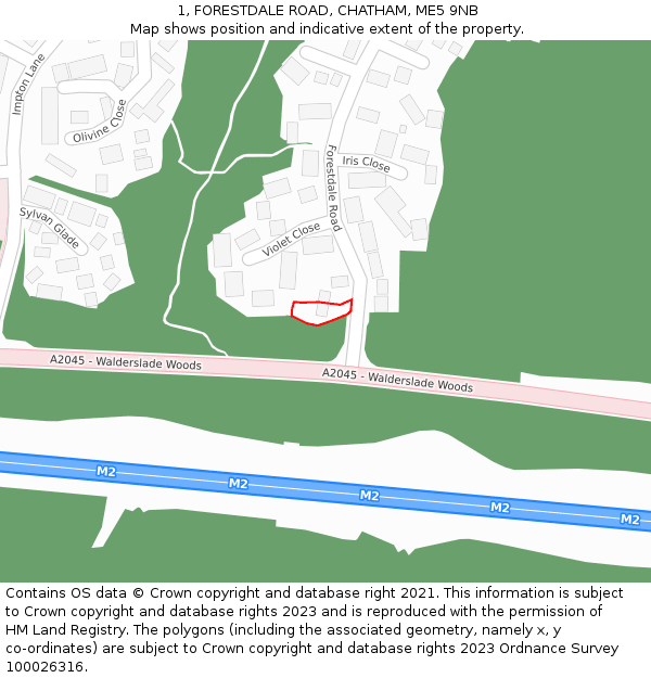 1, FORESTDALE ROAD, CHATHAM, ME5 9NB: Location map and indicative extent of plot