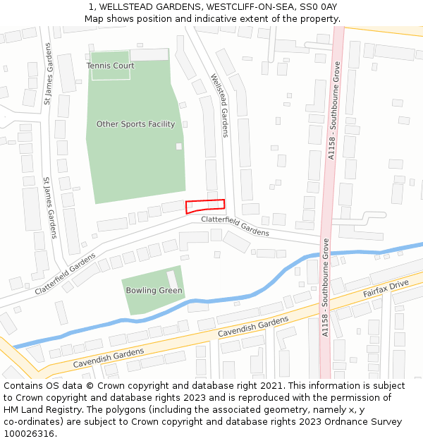 1, WELLSTEAD GARDENS, WESTCLIFF-ON-SEA, SS0 0AY: Location map and indicative extent of plot