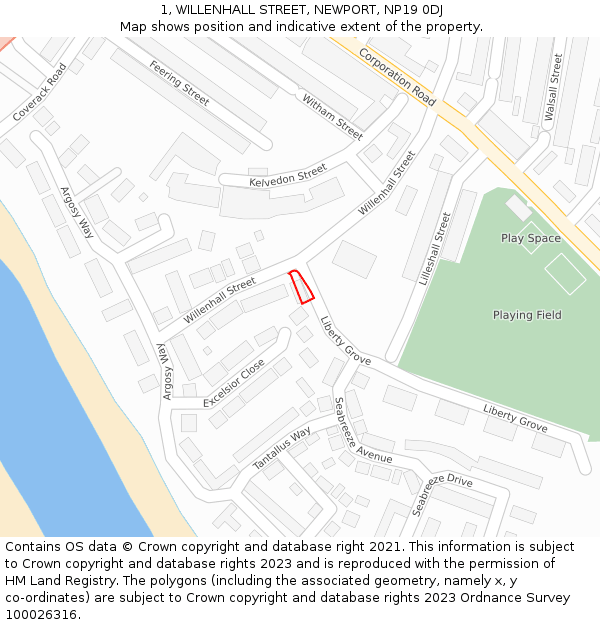 1, WILLENHALL STREET, NEWPORT, NP19 0DJ: Location map and indicative extent of plot