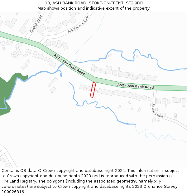 10, ASH BANK ROAD, STOKE-ON-TRENT, ST2 9DR: Location map and indicative extent of plot