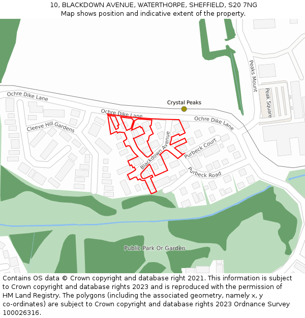 10, BLACKDOWN AVENUE, WATERTHORPE, SHEFFIELD, S20 7NG: Location map and indicative extent of plot