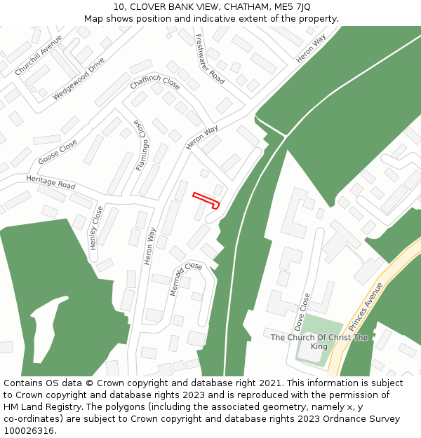 10, CLOVER BANK VIEW, CHATHAM, ME5 7JQ: Location map and indicative extent of plot