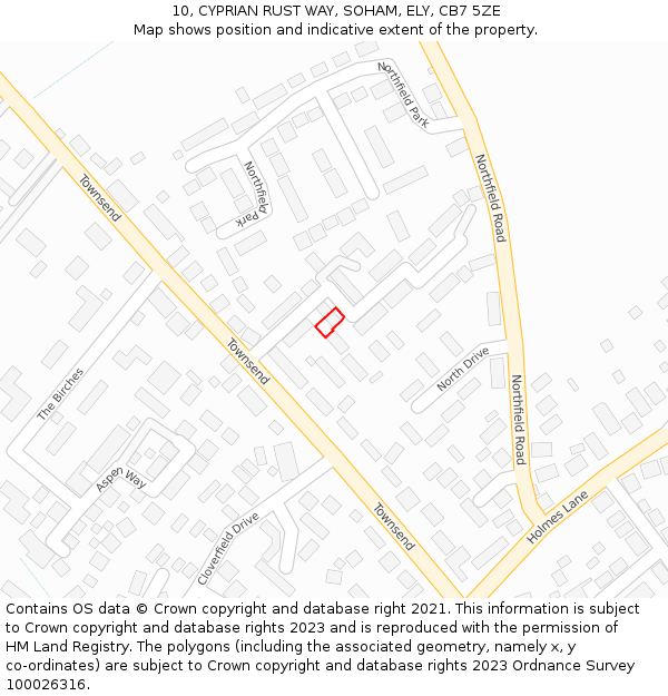 10, CYPRIAN RUST WAY, SOHAM, ELY, CB7 5ZE: Location map and indicative extent of plot